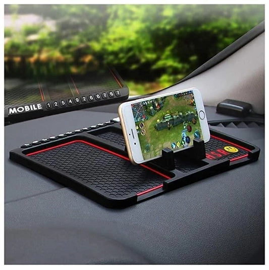 Car Dashboard Phone Holder with Anti-Slip Silicone Pad & Parking Number Display