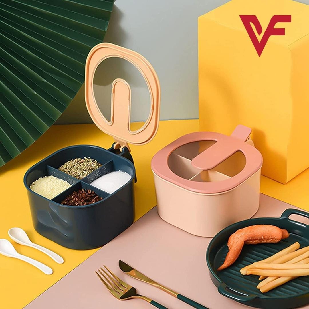 5 Pcs Random Color Spice Box Set with Spoons