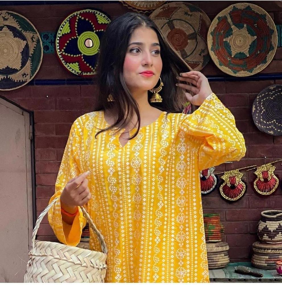2 Pcs Women's Stitched Linen Printed Suit 2