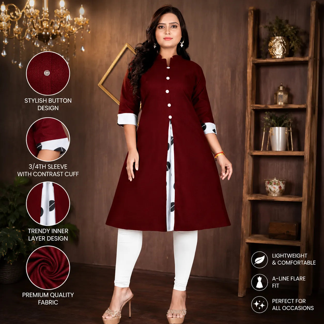 Selfi Embroidered Kurti Dupatta Pants Set – Stylish Women's Ethnic Outfit