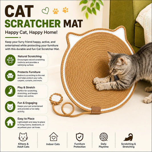 🐱 Cat Scratcher Mat - Scratch Pad for Cats to Play & Stretch