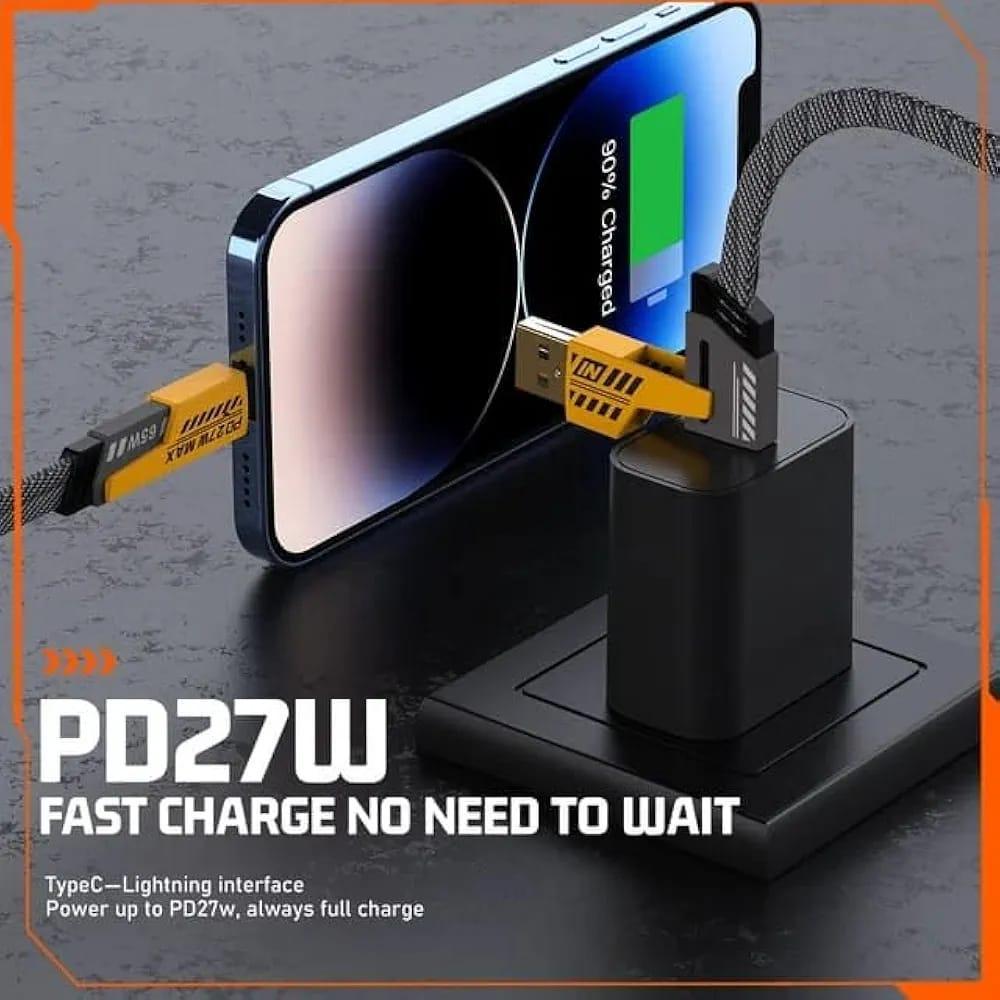4 in 1 Charging Cable - 65 Watts - Multicolor Magic for Your Devices