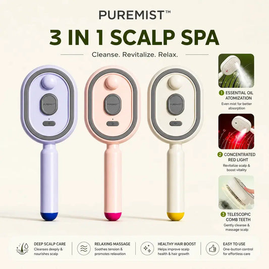 3-in-1 Scalp Spa Rechargeable Hair Spray Comb – Easy Hair & Scalp Care