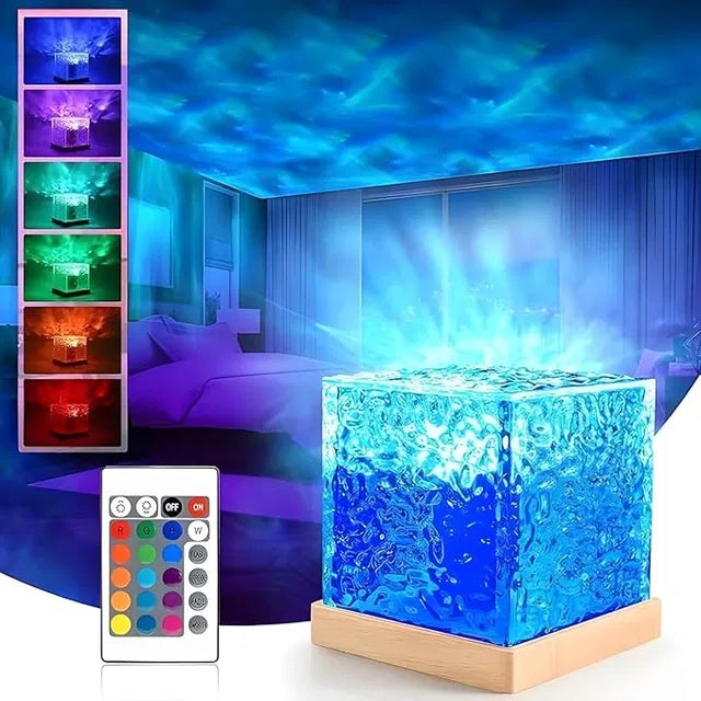 Water Ripple Projection Night Light, USB Color Changing Lamp with Remote fo Home Decor 💡