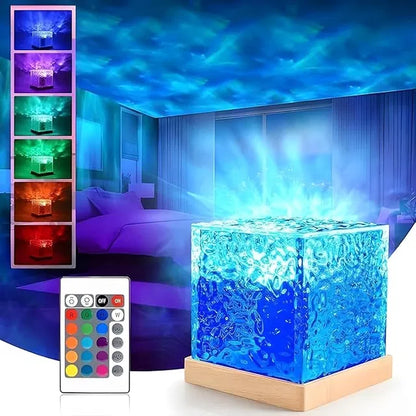 Water Ripple Projection Night Light, USB Color Changing Lamp with Remote fo Home Decor 💡