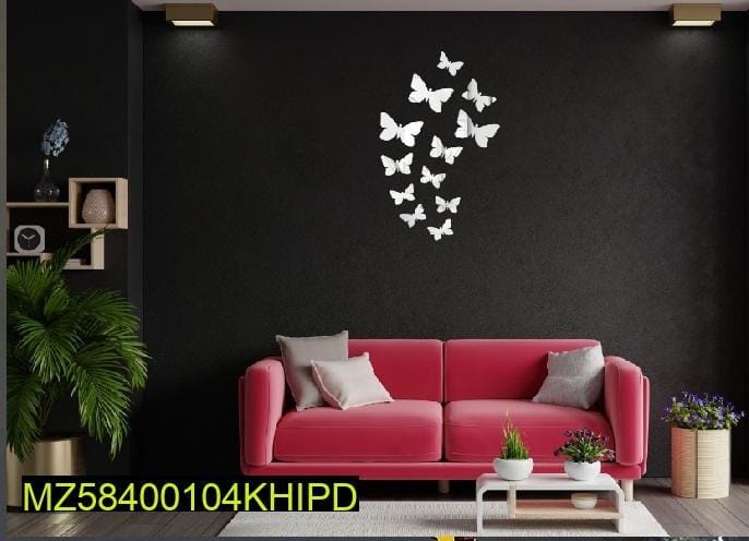 Butterfly Mirror Wall Stickers, Pack of 26